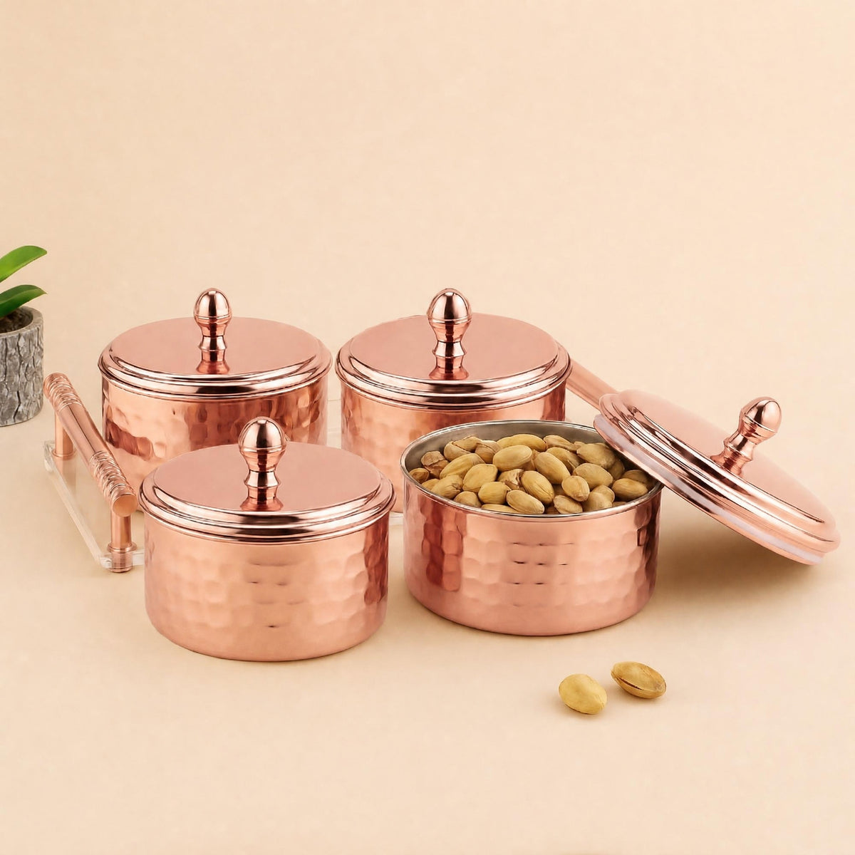 FP 12007 - Dry Fruit Airtight Container 350ml- 4p With Acrylic Tray