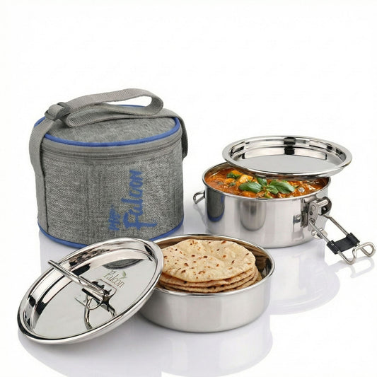 Royal Lily Lunch Box Set of 2 Grey Blue - 700ml