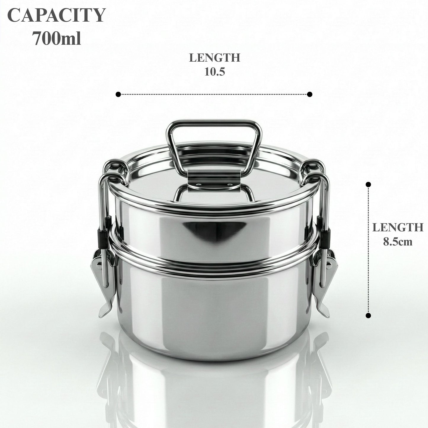 Royal Lily Lunch Box Set of 2 Grey Blue - 700ml