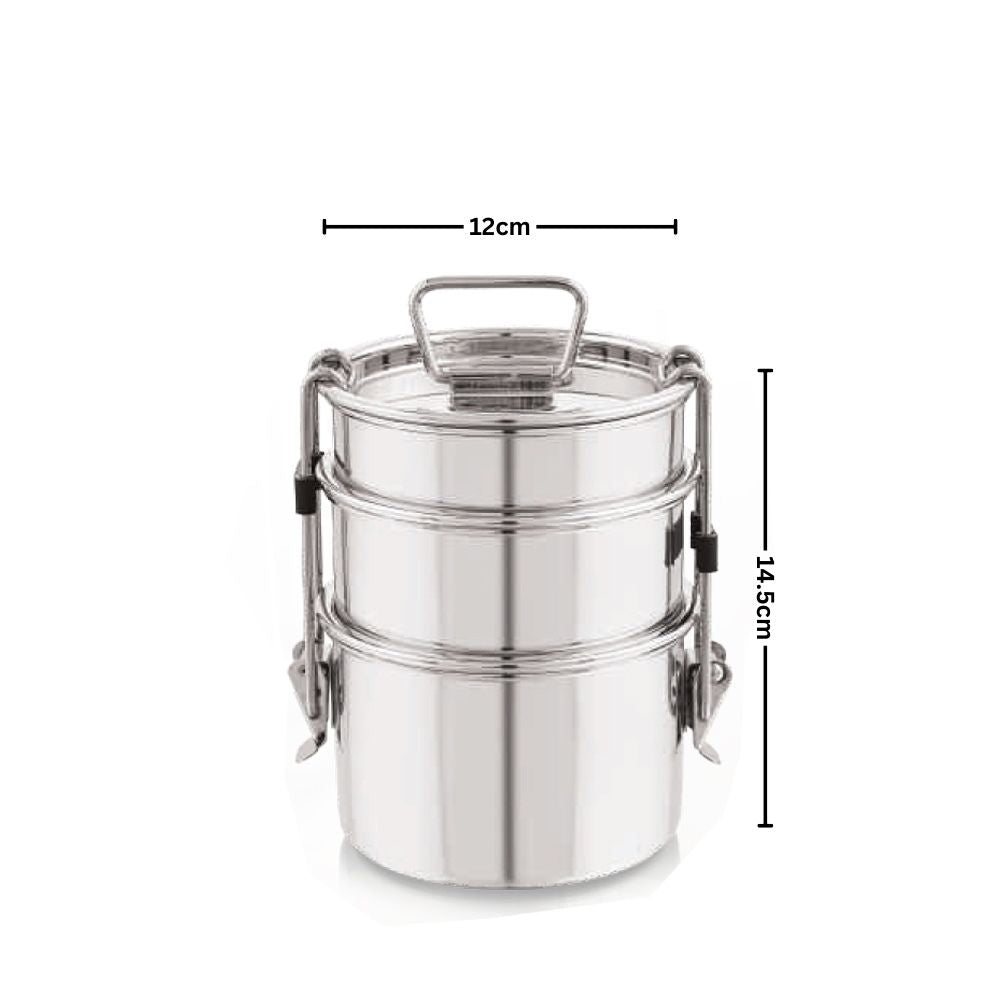 PddFalcon Stainless Steel Royal Super Lunch Box Set of 3, 1300ml