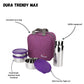 PddFalcon Stainless Steel Dura Max Trendy Lunch Box Set of 4 Purple FP02091 - 1800ml