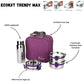 PddFalcon Stainless Steel EcoNxt Max Trendy Lunch Box Set of 4 Purple FP11061 - 1800ml