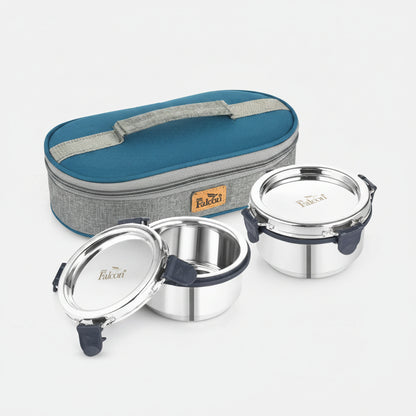 FP 01003 EcoNxt Double Wall Lunch box with bag Duplex Grey 700ml