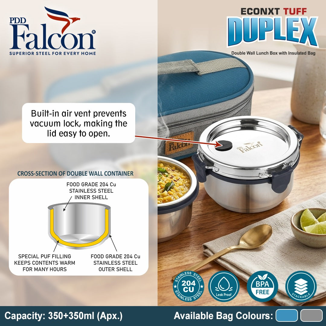 Tuff Double Wall Hot And Cold Duplex Lunch Box