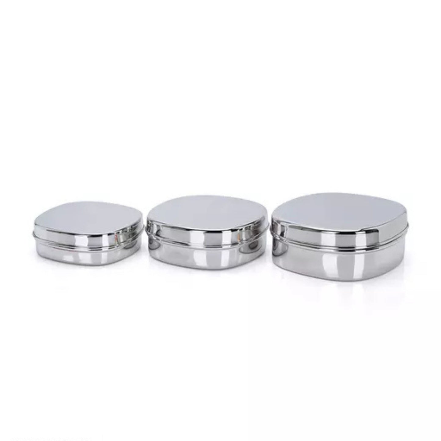 PddFalcon Stainless Steel Retro Square Container 3pcs Set - 2050ml