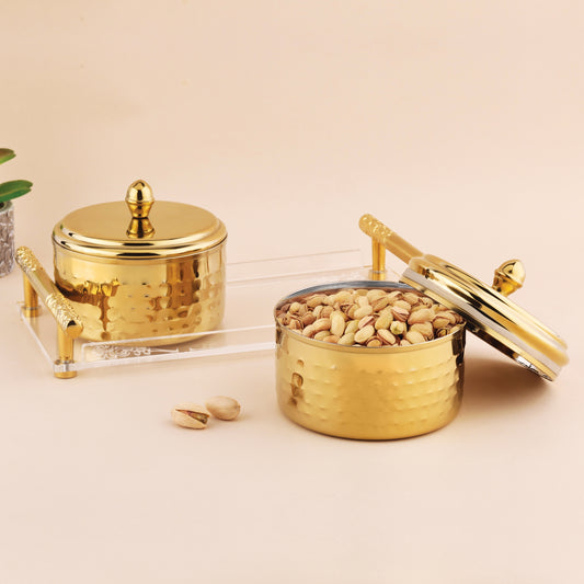 Dry Fruit Airtight Container 350ml- 2p With Acrylic Tray
