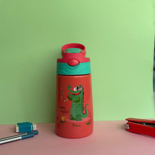 Sippy Insulated Water Bottle with Aligator Print 350ml