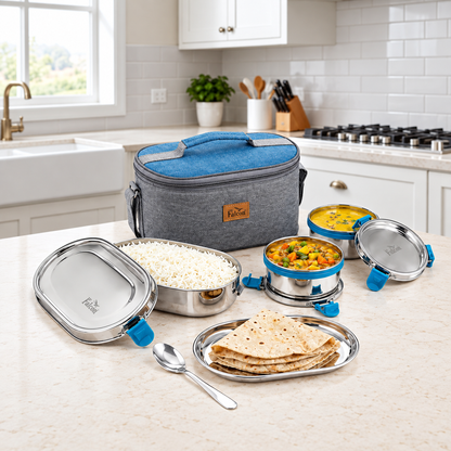 FP 11094 - Oval Meal With Plate Lunch Box Set of 3 -1100ml