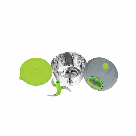 PddFalcon Stainless Steel Chopper with storage lid, Green - 450ml