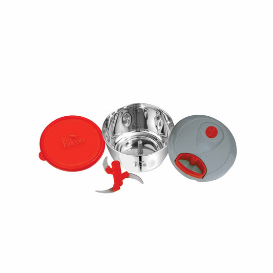PddFalcon Stainless Steel Chopper with storage lid, Red - 450ml