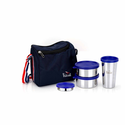 Pdd Falcon Steel Lunch Box Trio  - 1150ml