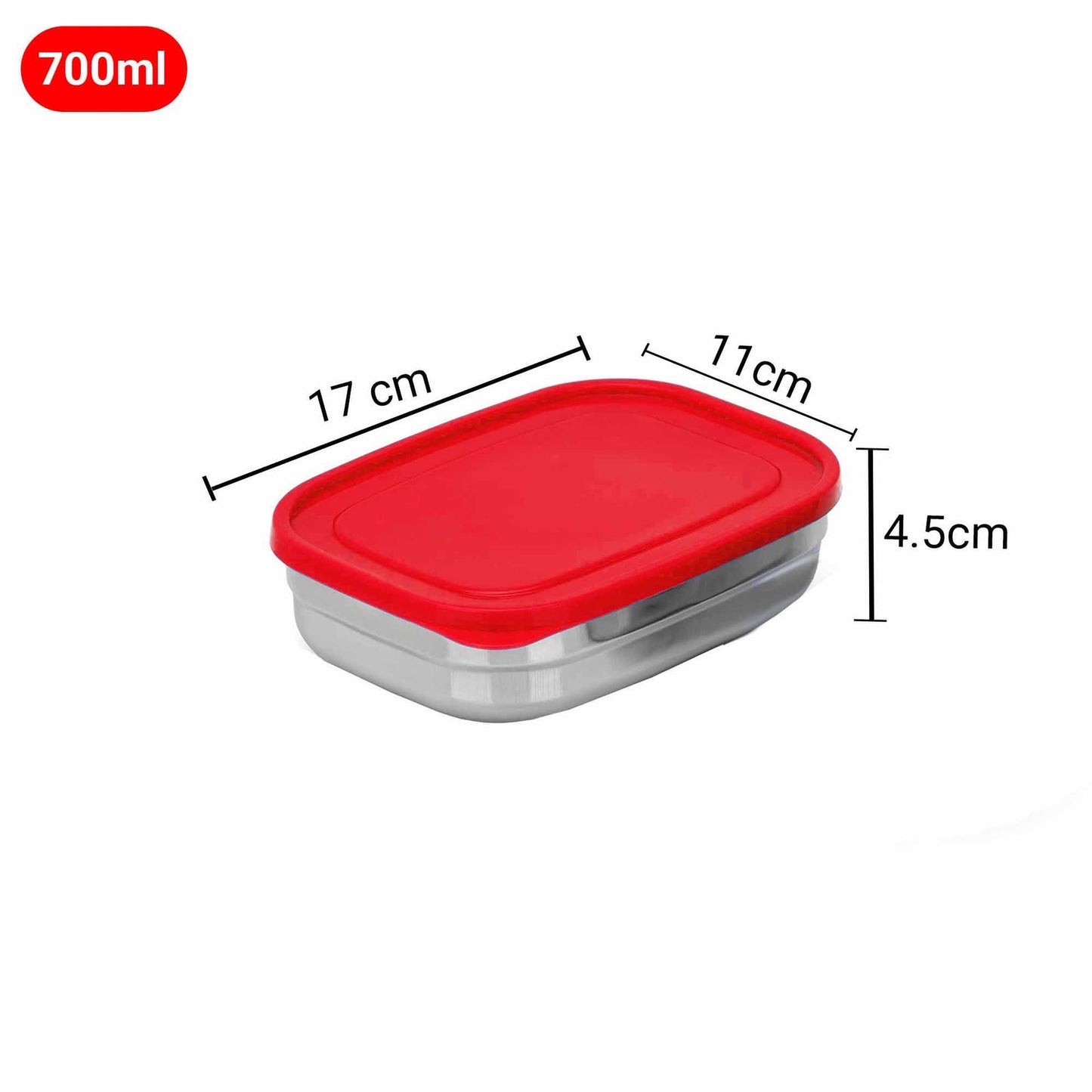 Pdd Falcon Steel Recto Plast Red Container 700ml