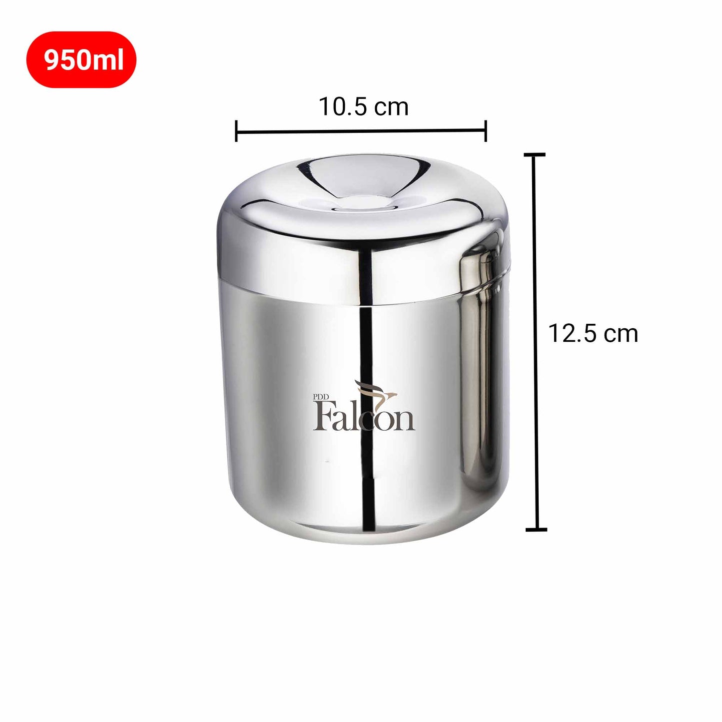 Pdd Falcon Steel Storage canister 1pcs Silver FP10017 - 950ml