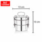 Pdd Falcon Steel Lunch Box 8x2 with bag & spoon Silver FP03014 - 1350ml