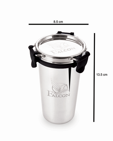 Pdd Falcon Steel Tumbler 1pcs Black FP20003 - 370ml