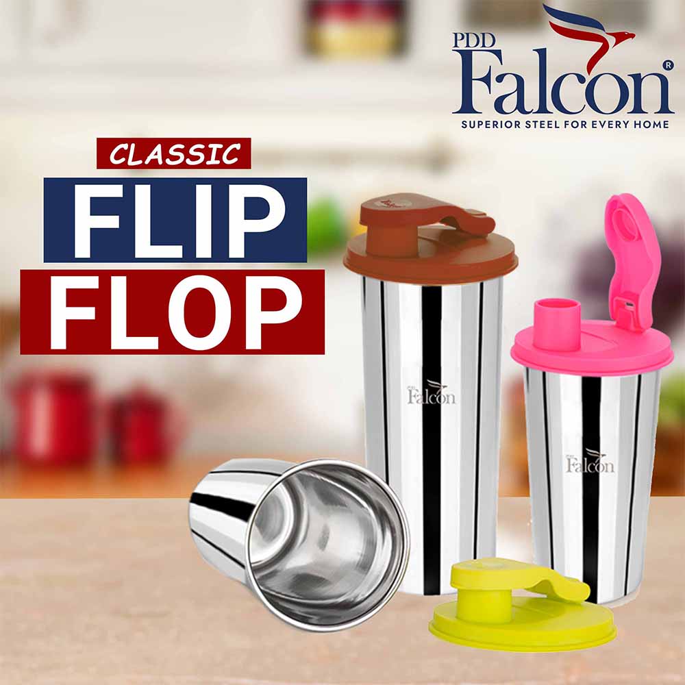 Pdd Falcon Steel Flip Flop Classic Tumbler 1pc Brown FP26002 - 520ml