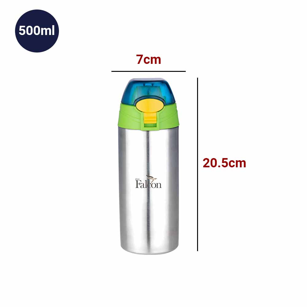 PddFalcon Stainless Steel Drinkware HipHop Sipper Bottle 500ml Blue