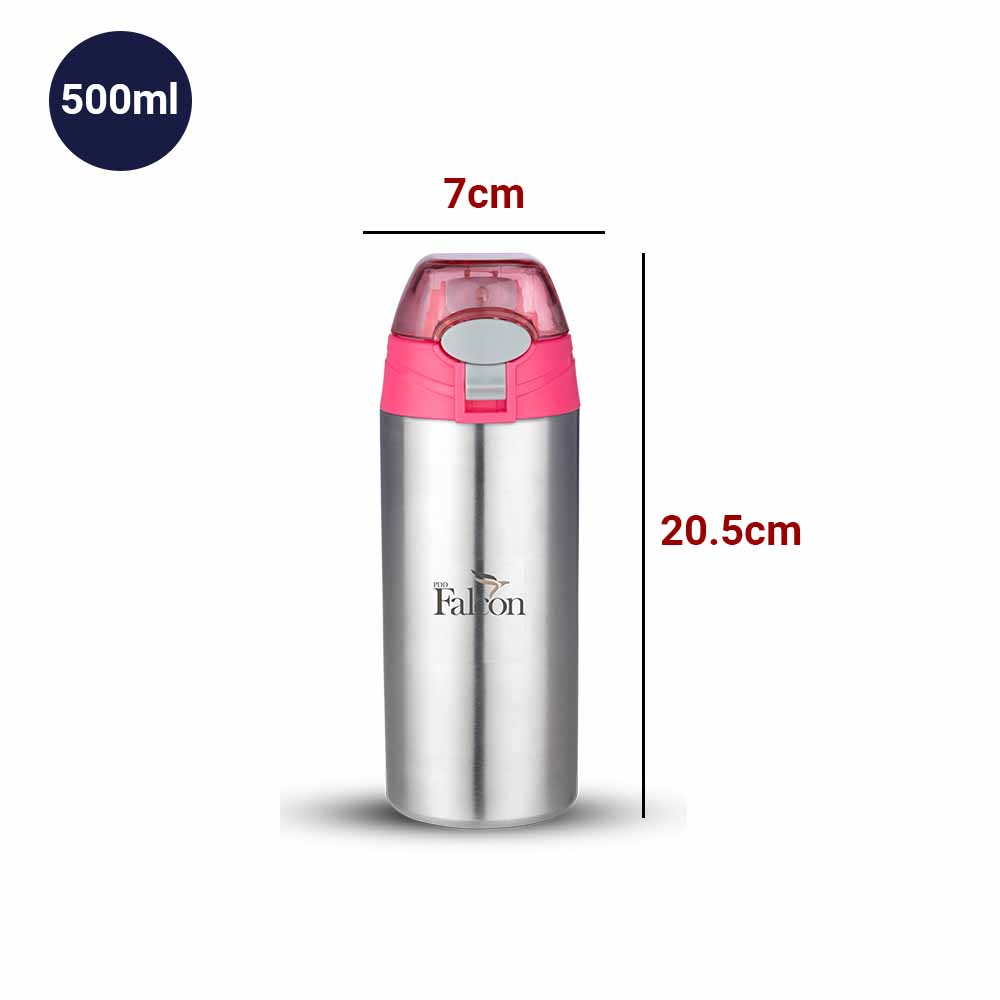 PddFalcon Stainless Steel Drinkware HipHop Sipper Bottle 500ml Pink