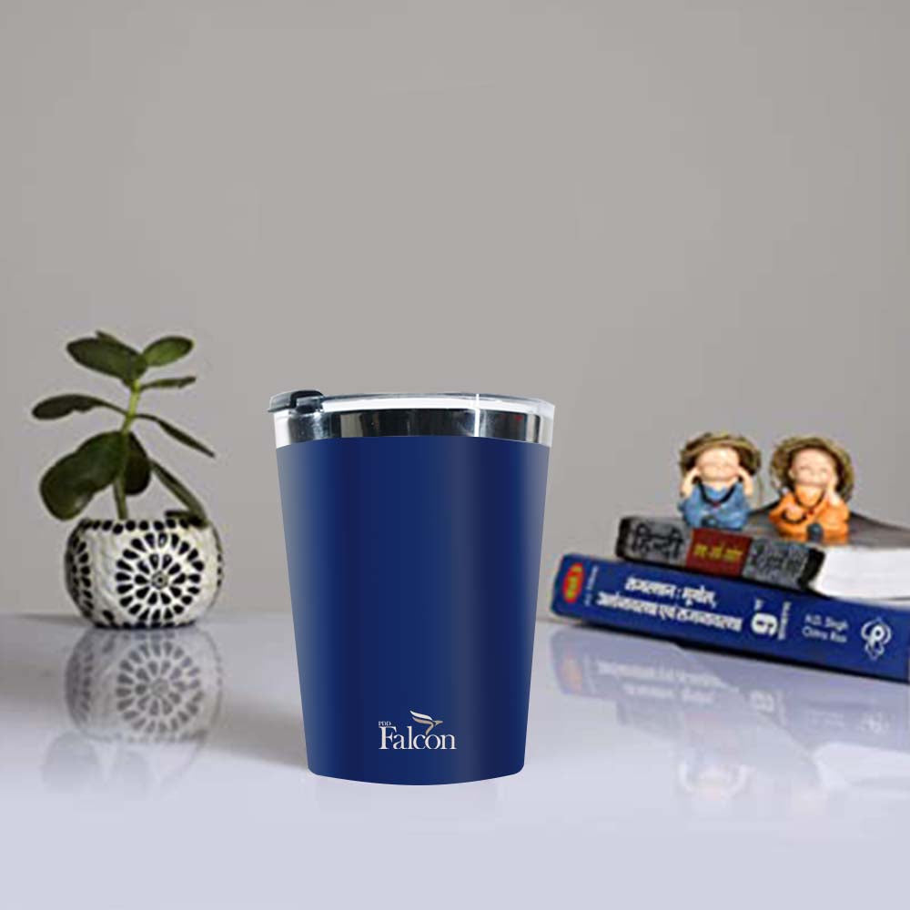 PddFalcon Stainless Steel Drinkware Poppy Cup 300ml Blue