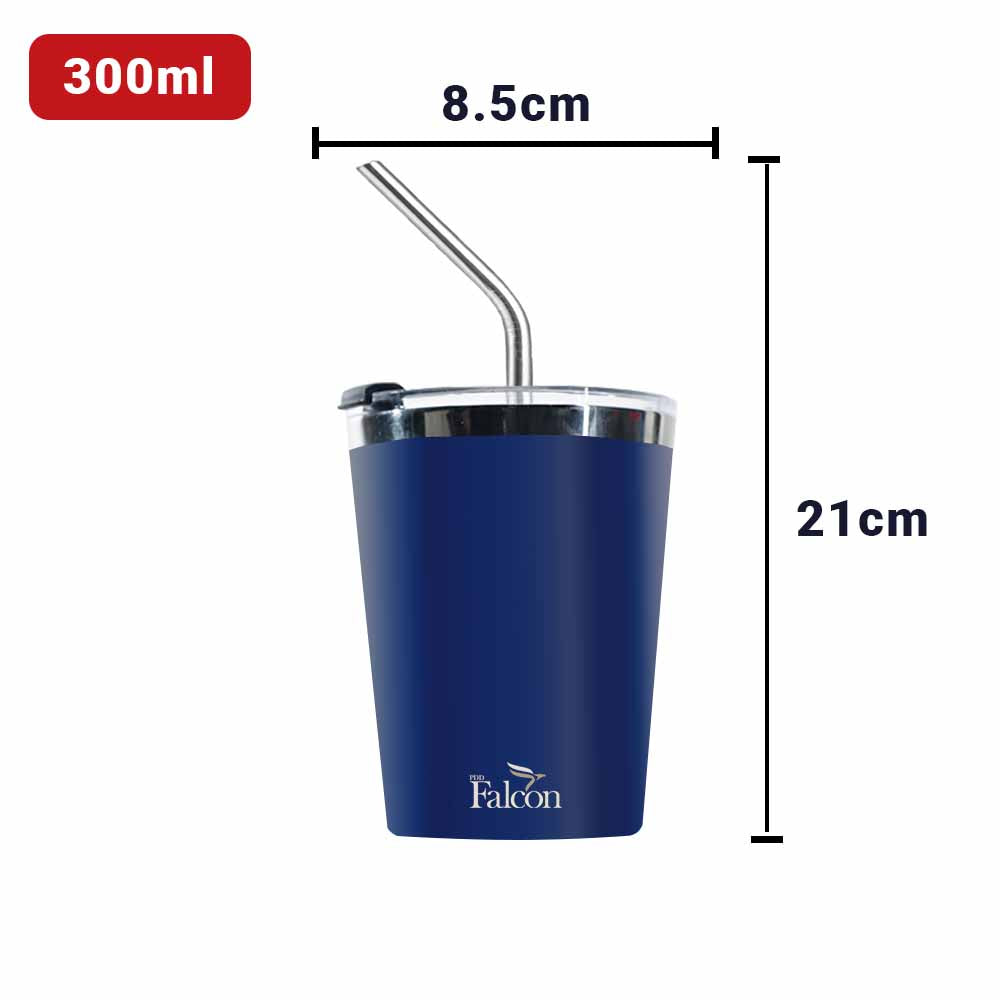 PddFalcon Stainless Steel Drinkware Poppy Cup 300ml Blue