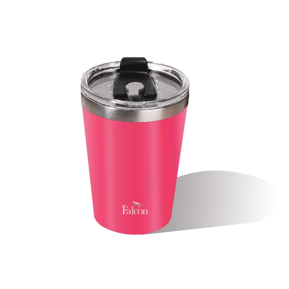 PddFalcon Stainless Steel Drinkware Poppy Cup 300ml Pink