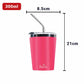 PddFalcon Stainless Steel Drinkware Poppy Cup 300ml Pink