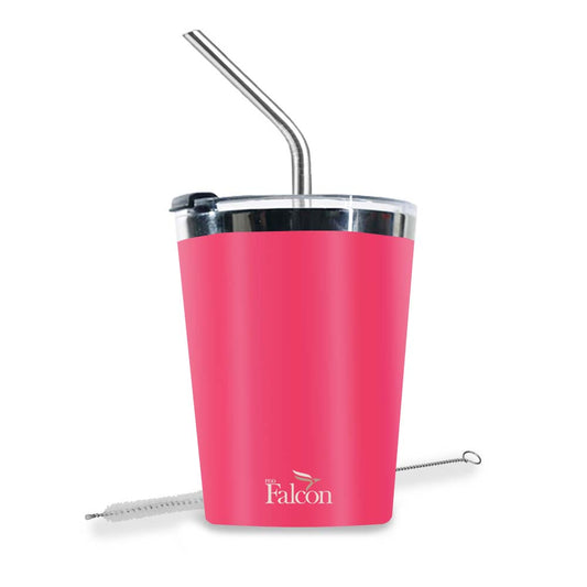 PddFalcon Stainless Steel Drinkware Poppy Cup 300ml Pink