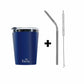 PddFalcon Stainless Steel Drinkware Poppy Cup With Accessoies 300ml Blue
