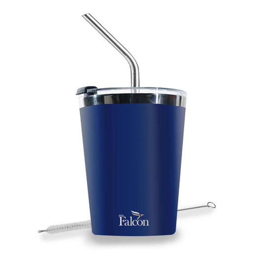 PddFalcon Stainless Steel Drinkware Poppy Cup With Accessoies 300ml Blue