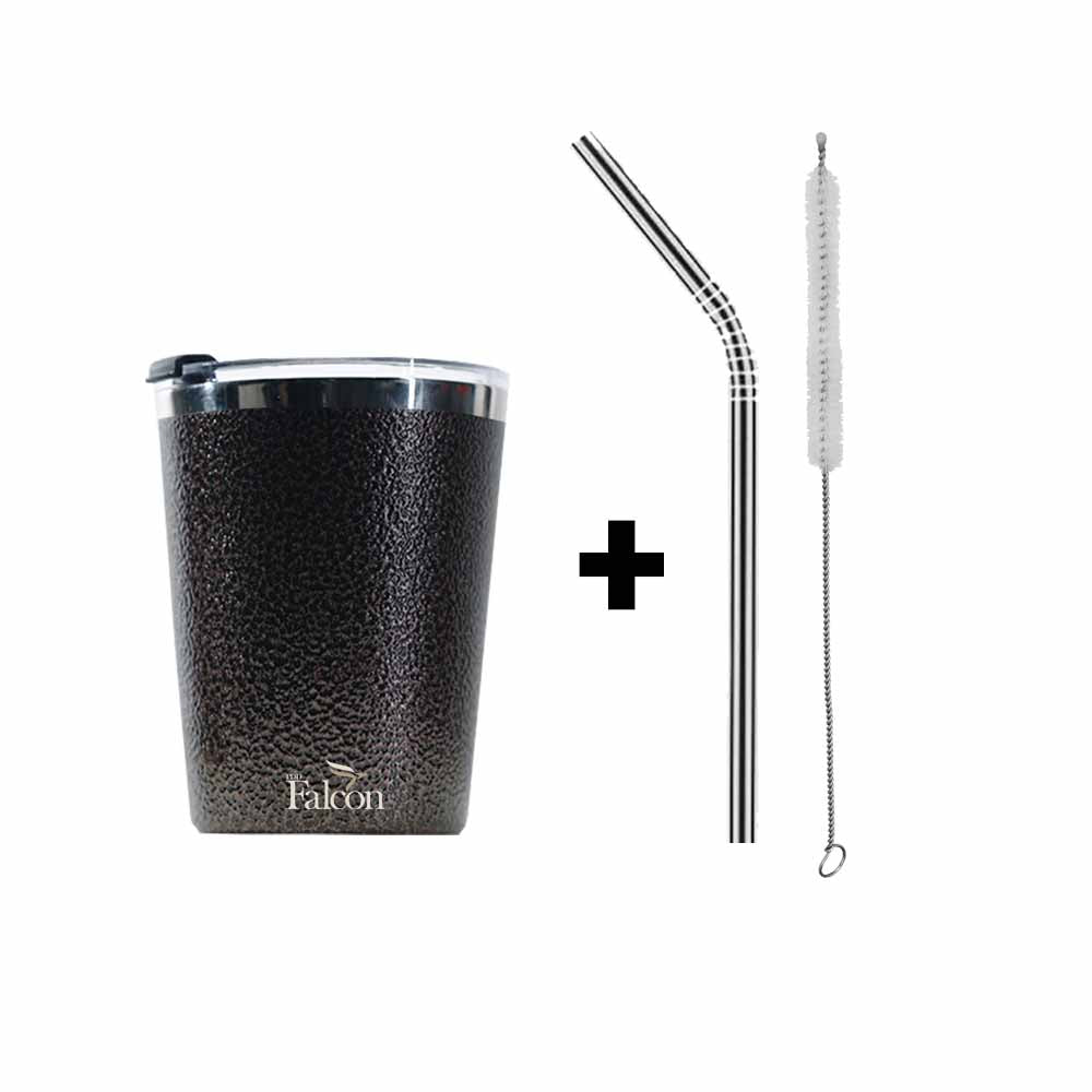 PddFalcon Stainless Steel Drinkware Poppy Cup With Accessoies 300ml Copper