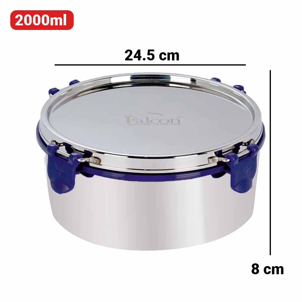 PddFalcon Stainless Steel EcoNxt Jumbo Container 8.2 2000ml Blue