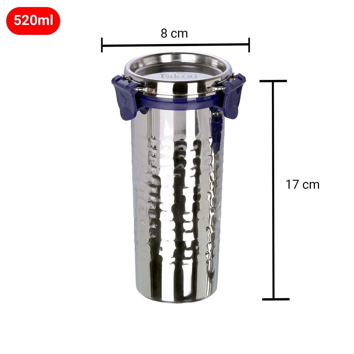 Steel Tumblr with steel lid, detachable clamp, silicon ring 100% leakproof