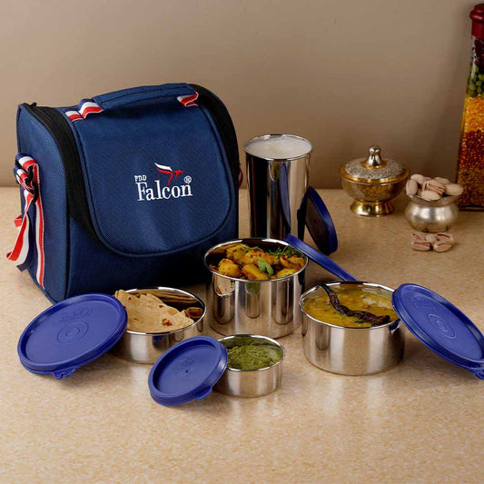 PddFalcon Stainless Steel Lunch Box Dura Executive 1430ml Blue