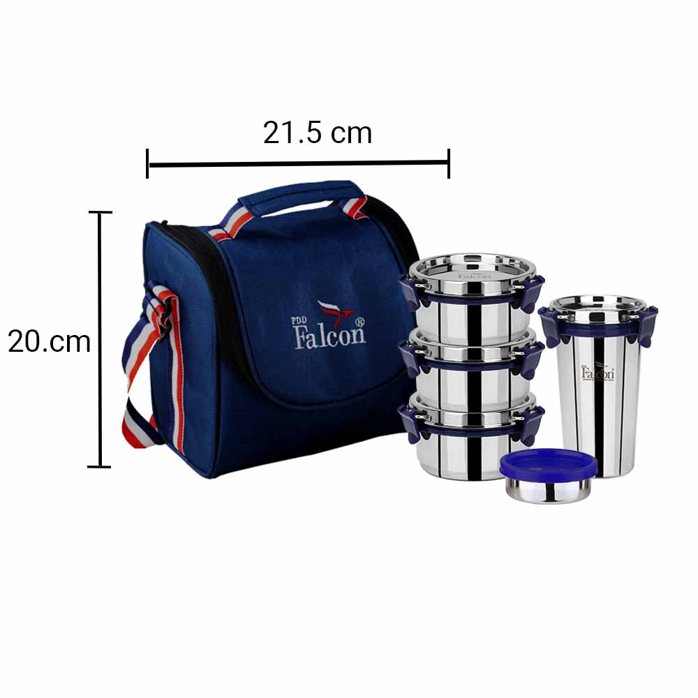 PddFalcon Stainless Steel Lunch Box EcoNxt Executive 1430ml Blue