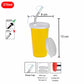 PddFalcon Stainless Steel Sipper Strawglass 370ml Yellow