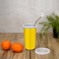 PddFalcon Stainless Steel Sipper Strawglass 370ml Yellow